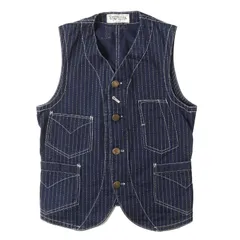 【美品】FREEWHEELERS フリーホイーラーズ ベスト インディゴ サイズ:34(XS) | ウォバッシュストライプ コンダクターベスト (UNION SPECIAL OVERALLS CONDUCTOR VEST) | トップス【メンズ】【中古】のサムネイル