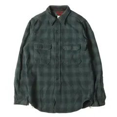 FREEWHEELERS シャツ グレーグリーン パイングリーン 14(XS) | オンブレチェック アンダーカット ウールシャツ (FORESTRY BUBO GREAT LAKES GMT.MFG.CO. UNDERCUT SHIRT)【メンズ】【中古】