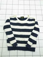 ◇ ⊇ ナノ・ユニバース nano・universe ボーダー コットンニットセーター Fサイズ レディース E  【1603230022416】