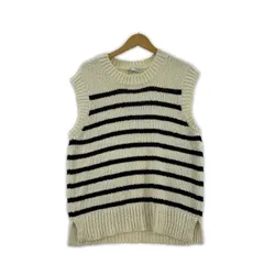 ZARA ザラ ボーダー ニットベスト sizeEUR M/オフホワイト×ブラック