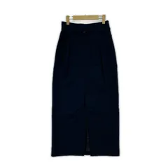 green label relaxing グリーンレーベルリラクシング ベルト付き スリット ナローロングスカート size36/ネイビー
