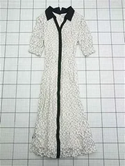 ◇ ⊂ ワンピース Noela ノエラ レースロングワンピース ホワイトブラック系 サイズ表記なし レディース E  【1603230029347】