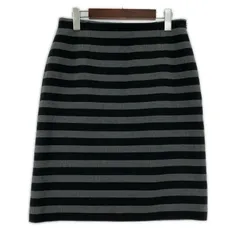 INDIVI インディヴィ ボーダースカート size42/ブラック×グレー