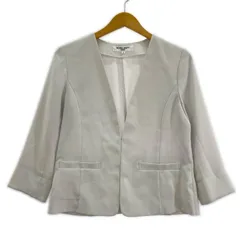 NATURAL BEAUTY BASIC ナチュラルビューティーベーシック ノーカラージャケット sizeS/ライトグレー