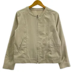 NATURAL BEAUTY BASIC ナチュラルビューティーベーシック ノーカラージャケット sizeM/ライトベージュ