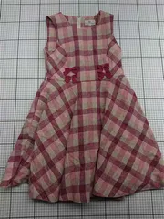 ◇ ⊂ クミキョク KUMIKYOKU チェック柄ノースリーブワンピース TLサイズ ピンク系 キッズ E  【1603230032545】