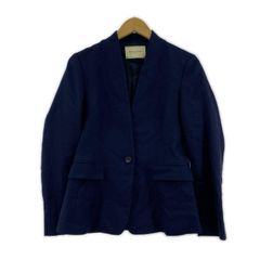 UNITED ARROWS リケン混ノーカラージャケット ネイビー - メルカリ
