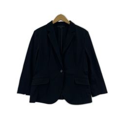 セオリー リネン混ノーカラージャケット4 黒 2ボタン フルエント 訳