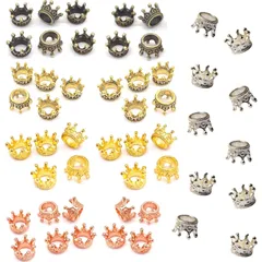 【特価商品】ハンドメイド 各10個 5色 パーツ メタル レジン枠 11mm (5色50個セット) チャーム 王冠 starPG