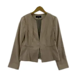 COUP DE CHANCE クード・シャンス スエード調ノーカラージャケット size40/ベージュ