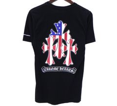 Chrome Hearts CHROME HEARTS 【CH T-SHRT】 American Flag 3 Cross Back Print Short Sleeve T-Shirt 49203
