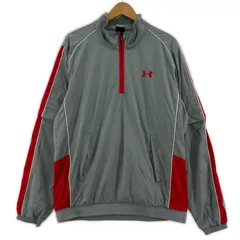 UNDER ARMOUR アンダーアーマー 2-way ハーフジップジャケット sizeLG/グレー×レッド