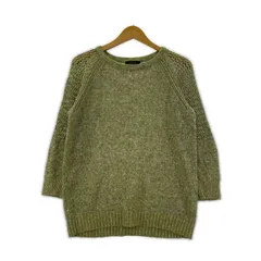 Reflect リフレクト コットンリネン混 透かし編みニット size9/イエローグリーン系