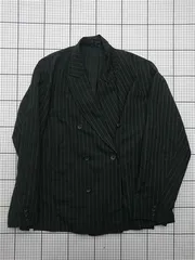 ◇ Θ ジュンレッド JUNRED ダブルブレストストライプジャケット ブラック系 メンズ S E  【1603230033207】