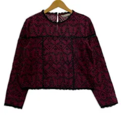 ZARA BASIC ザラベーシック 刺繍ブラウス sizeEUR M/レッド系