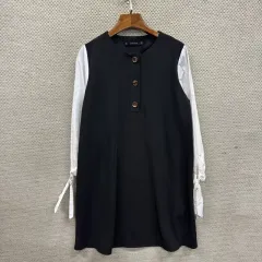 ザラ ZARA カジュアル バイカラー ミニ ONE PIECE L A08812