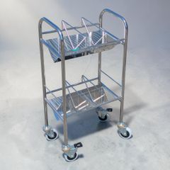 美品□ステンレス製□カルテワゴン□インダストリアル□マガジンラック