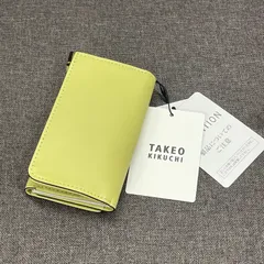 【NPA】タグ付き TAKEO KIKUCHI タケオキクチ キーケース レザー ライムイエローのサムネイル