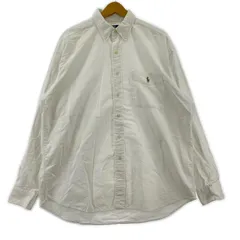 Polo by Ralph Lauren ポロバイラルフローレン ワンポイントロゴ刺繡 ボタンダウン長袖シャツ sizeM/ホワイト