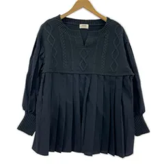 BEAMS HEART ビームス ハート ニットコンビブラウス size表記なし/ネイビー