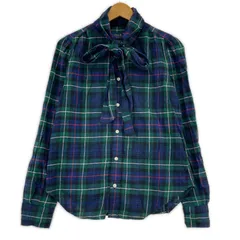 POLO RALPH LAUREN ポロ・ラルフローレン チェック ボウタイ長袖シャツ sizeXS TP/ネイビー×グリーン