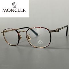モンクレール メガネ スクエア 眼鏡 マットブラック ペールゴールド 黒