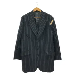 【中古】S'YTE(Yohji Yamamoto) 23AW ETERMINE STRIPE ZIPPER PEAKED LAPEL JACKET ブラック サイズ3 UV-J02-109[24]のサムネイル
