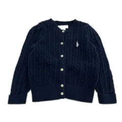 POLO RALPH LAUREN ポロ・ラルフローレン ケーブル編みニットカーディガン size18M/ネイビー