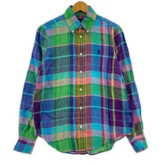 POLO RALPH LAUREN ポロ・ラルフローレン チェック長袖シャツ size4(160/88A)/ブルー×グリーン×パープル