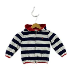 Ralph Lauren  ラルフローレン  ジップアップ ボーダーパーカー size24M/ネイビー×ホワイト