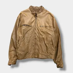 ヴィンテージ Moliner S.A レザージャケット Relampago ジッパー ユーロ古着 50 Lサイズ ブラウン 本革 レザーのサムネイル