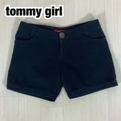 【良好】tommy girl トミーガール コットン ショートパンツ M ブラック 黒 総丈35cm ウエスト78cm 股上19cm 股下16cm 裾幅26cm【古着】
