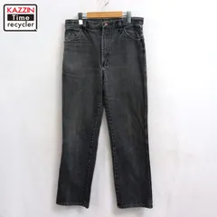 90s USA製 vintage RUSTLER ラスラー 先染めブラック デニムパンツ メンズ Mサイズ相当