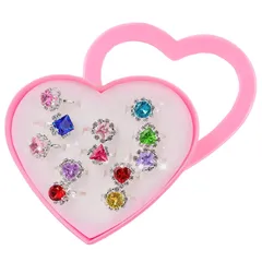 【新着商品】誕生日 アクセサリー 景品 プレゼントサイズ調整可能 クリスマス プリキュアハロウィン 緑日 子供のプリンセス 可愛い ひな祭り女の子指リング お祭り 収納ボックス付き 指輪 子供 人気 ジェリー 指輪セットビーズ おもちゃ 女の子