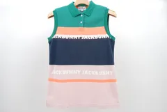 中古 レディース ジャックバニー Jack Bunny!! ノースリーブ 1(M) 緑 グリーン ポロシャツ パネルボーダー