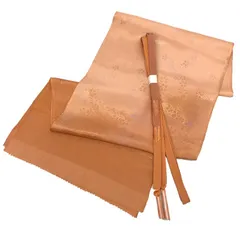 京やQ755 正絹 帯揚げ 帯締め 帯揚げ+帯締め2点セット 高級ちりめん 金糸 手組紐 手組ひも 平組 高麗組 オレンジ グラデーション 袷の着物 単衣の着物 袷単衣兼用 振袖 訪問着 付下げ 色無地 小紋 紬などに フォーマルからカジュアルまでOK
