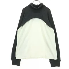 ZARA ザラ バイカラー 長袖 ハイネック ニット Tシャツ M アイボリー系 ロンT 切替 グレー レディース 古着