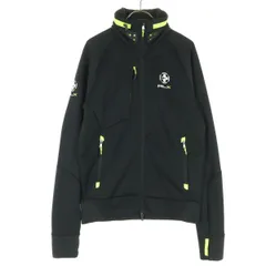 美品 RLX RALPH LAUREN アールエルエックスラルフローレン ワンポイントロゴ 長袖 ウェア S ブラック フード付属 メンズ 古着
