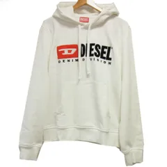 新品 定価27.500円☆DIESEL ディーゼル スウェットパーカー プルオーバー フーディー S-GINN-HOOD-DIVFELPA ホワイト メンズ ロゴ