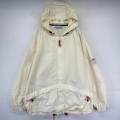 古着 ノーティカ NAUTICA ナイロンジャケット フルジップ フーディ 大きいサイズ ワンポイントロゴ 2XL  ホワイト系 メンズ