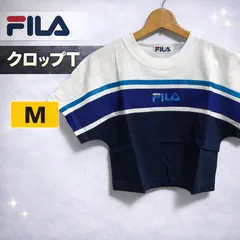 新品 FILA レディース クロップトップ M ホワイト ネイビー 半袖