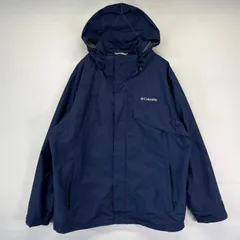 古着 コロンビア Columbia ナイロンジャケット フルジップ オムニヒート マウンテンパーカー 大きいサイズ アウトドア XL  ネイビー メンズ