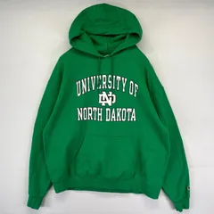 古着 チャンピオン Champion パーカー プルオーバー スウェット カレッジロゴ フーディ 大きいサイズ XL  グリーン メンズ