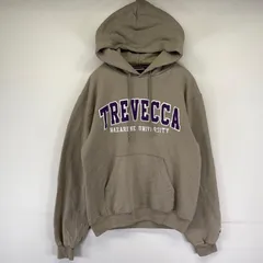 古着 チャンピオン Champion パーカー スウェット カレッジロゴ プルオーバー フーディ ワッペン S  ベージュ系 メンズ