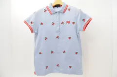 中古 レディース パーリーゲイツ PEARLY GATES 半袖ポロシャツ 1(M) 青 ブルー さくらんぼ柄