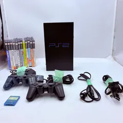 【❗️✨PS2フルセット＋ソフト大量✨❗️】SONY PlayStation2 SCPH-39000 コントローラー2個 メモリーカード付✨簡易清掃済・現状品‼️