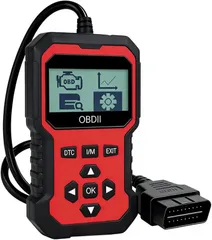 GFKLN obd2 診断機 故障診断機 高機能自動車診断ツールコードリーダー 自動車診断ツールエンジン警告灯排出ガス検査対応状態確認機能搭載 1996年以降の全OBD II対応車両の故障コード読み取りと消去が可能 (明るい赤)