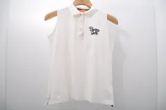 中古 レディース ビームスゴルフ BEAMSGOLF ノースリーブ M 白 ホワイト ポロシャツ シンプル