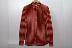 中古 メンズ ジャックバニー Jack Bunny!! 長袖シャツ 4(M) オレンジ×黒 ボタンダウン ストライプ