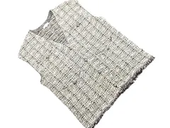 PLST プラステ ニット ベスト sizeS/白ｘ黒 ■◇ レディースのサムネイル